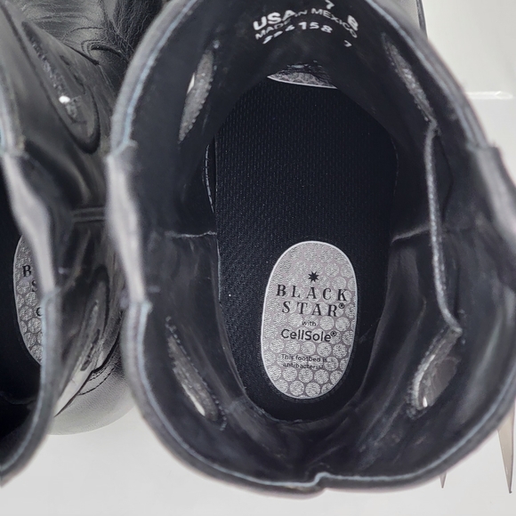 Black Star Leather Matador Western Boots Cushion Footbed Womens Size Multi New - Picture 8 of 16